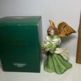 Gorham Porcelain Green Angel Candle Holder with Box