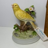Porcelain Gorham Yellow Bird Music Box Plays “What the World Needs Now is Love Sweet Love”