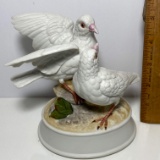 Porcelain Gorham Pair of White Doves Music Box