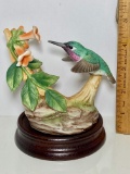 1986 Porcelain “Black-chinned Hummingbird” Figurine Signed Andrea by Sadek