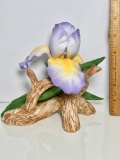 Beautiful Porcelain Purple Iris Figurine Signed Andrea by Sadek