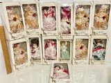 13 pc Gorham Joy to the World, Noel & White Christmas Ltd Ed. Porcelain Doll Ornaments
