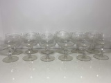 12 pc Etched Glass Champagne Glasses