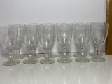 12 pc Etched Glass Sherry Glasses
