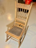Antique Ornately Carved Wooden Rocking Chair
