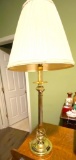 Brass Tall Candlestick Lamp