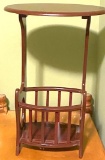 Small Wooden Telephone Stand with Magazine Rack Bottom