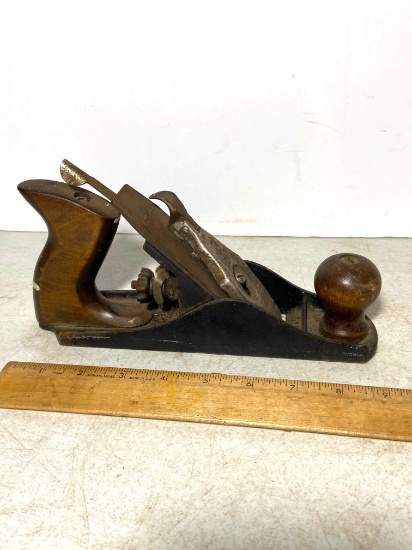 Early Metal Plane with Wooden Handle & Ball