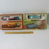 Hopper Car & Log Flat Train Car Remote Control Unloading Sets by TYCO Detailed HO Scale