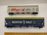 Kellog's & Morton Salt Hopper Train Boxcars HO Scale