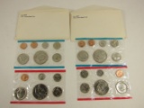 2 1973 Uncirculated Philadelphia & Denver Coin Sets United States Mint