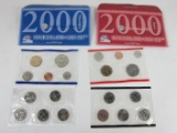 U.S. Mint 1 Philadelphia & 1 Denver Uncirculated 2000 Coin Sets