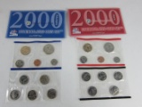 U.S. Mint 1 Philadelphia & 1 Denver Uncirculated 2000 Coin Sets