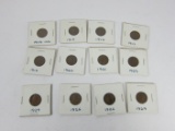 12 Pennies 1909 to 1929