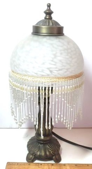 Vintage Lamp with Beaded Shade