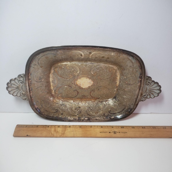 Vintage Ornate Silverplate Tray