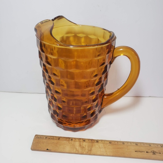 Vintage Amber Indiana Glass Pitcher