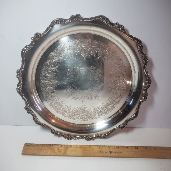 Vintage Wilcox American Rose Silverplate Tray