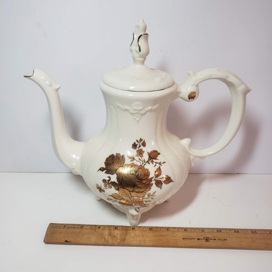 Vintage Loma Gold Rose Teapot