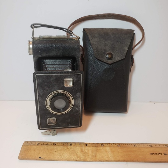 Vintage Kodak Jiffy Folding Camera With Case