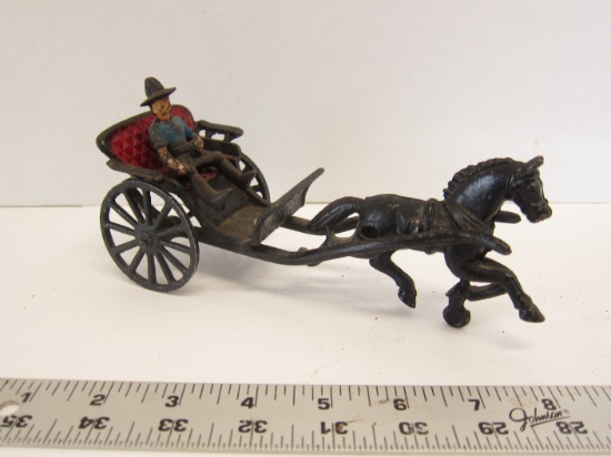 Cast Iron Toy Horse & Spring Buggy