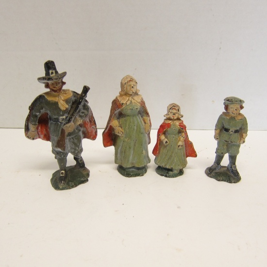 Pilgrim Family Cast Iron Toy Figures