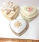 Lot of 3 Vintage Heart Shaped Trinket Boxes
