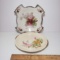 Vintage Ceramic Floral Plates Set of 2 Paden City Pottery