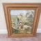 Antique Framed Lithograph Print Poster Fond Mothers by James Lee Chicago in Ornate Gold Frame