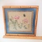 Vintage Asian Art in Faux Bamboo Style Frame