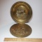 Vintage Brass Nautical Plate Wall Hangers Set of 2