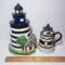 Lidded Ceramic Lighthouse Jar and Mug Set of 2