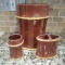 Hand Painted Ceramic Bathroom Lot, Trash Can, Cup, and Toothbrush Holder