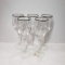 Set of 5 Gorham Crystal Silver Rimmed Wine Glasses Made in Czech Republic