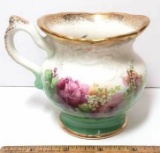 Vintage Pink Rose Porcelain Cup with Gold Rim