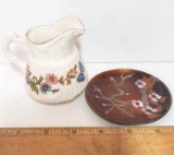 Vintage Ceramic Pitcher and Mini Plate