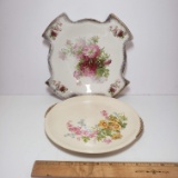 Vintage Ceramic Floral Plates Set of 2 Paden City Pottery