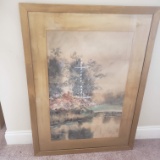 Antique Framed Louis K Harlow Watercolor Painting