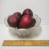 Vintage Cut Glass Bowl of Faux Fruit