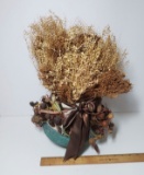Vintage Dried Flower Arrangement in Ceramic Pot