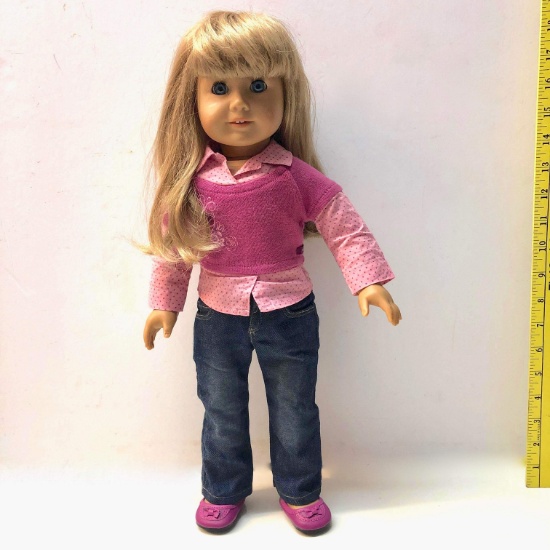 Original 18" American Girl Doll with Long Blonde Hair Fully Clothed with American Girl Clothing