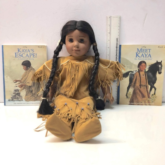 Original 18" American Girl Doll "Kaya" Indian Doll with Two American Girl Story Books