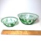 Pair of Antique Chinese Green and White Peking Art Glass Bowls
