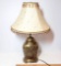 Vintage Brass Dragon Fly Lamp with Beaded Shade