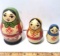 Vintage Russian Nesting Dolls Set of 3 - Signed 