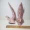 Vintage Mid Century Pink Bird Statues Set of 2