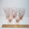 Vintage Pink Etched Depression Glass Footed Glasses Set of 5