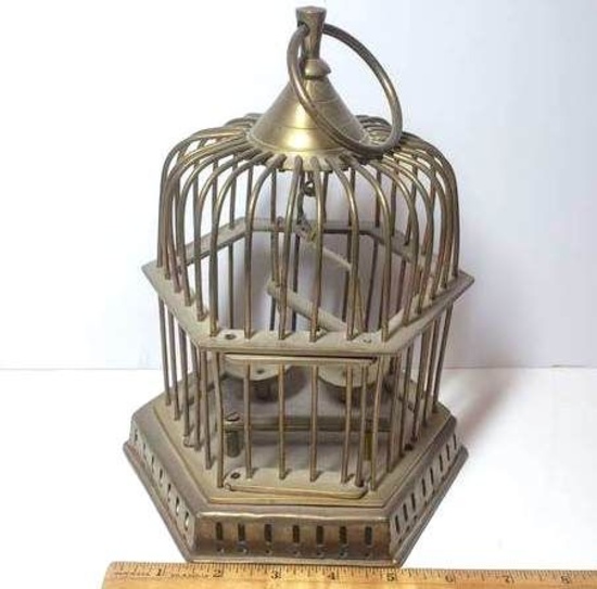 Vintage Small Brass Decorative Bird Cage