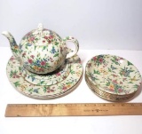 Vintage Royal Winton Queen Anne Teapot, Plates and Saucers Set