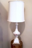 Vintage Porcelain Floral Lamp - Works